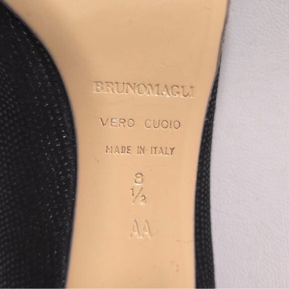 BRUNO MAGLI Women’s HANDMADE IN‎ ITALY Textured LEATHER Heels Black Size 8.5 AA - Picture 14 of 14